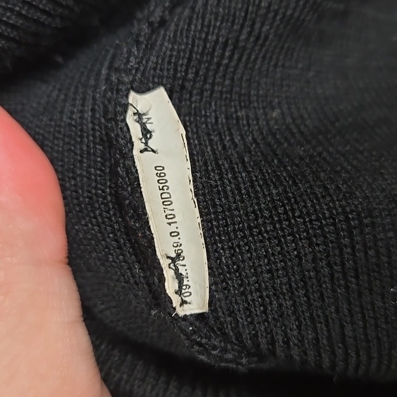 Stile Benetton Size L Black Mock Neck Double Button Down Cardigan - Picture 7 of 7